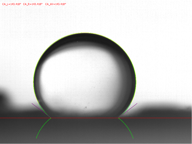 software for measuring contact angle by Young-Laplace equation fitting method based on ADSA-RealDrop